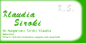 klaudia siroki business card